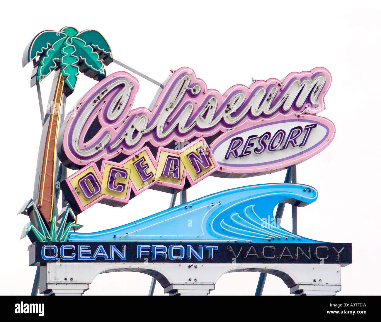 Coliseum Ocean Resort sign in Wildwood New Jersey Stock Photo - Alamy