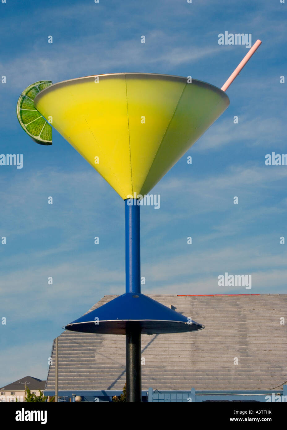 Giant Margarita in front of a restuarant in Ocean City Maryland Stock