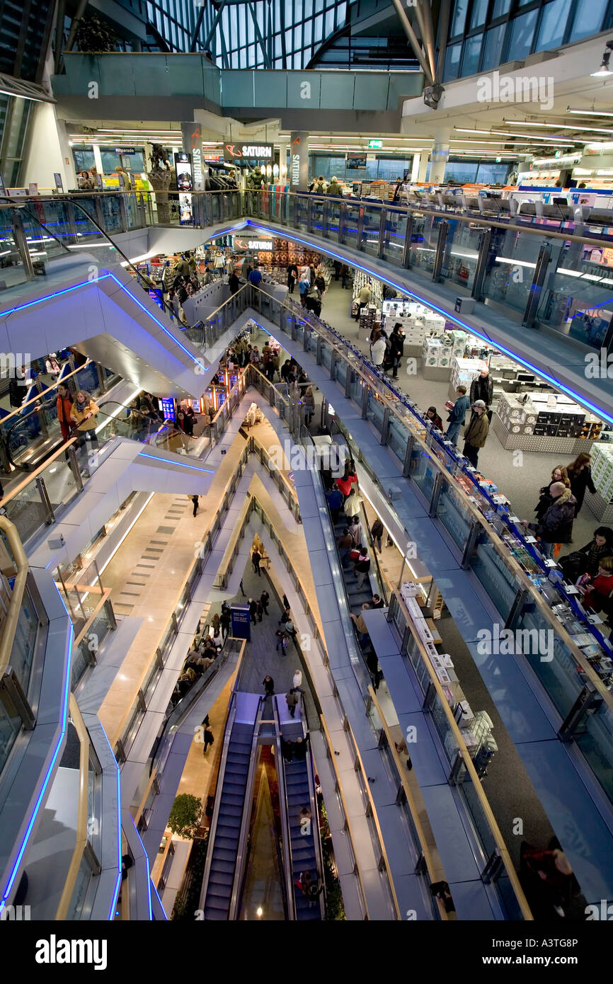 View into the modern shopping mall sevens, Koenigsalle, Duesseldorf, NRW, Germany Stock Photo