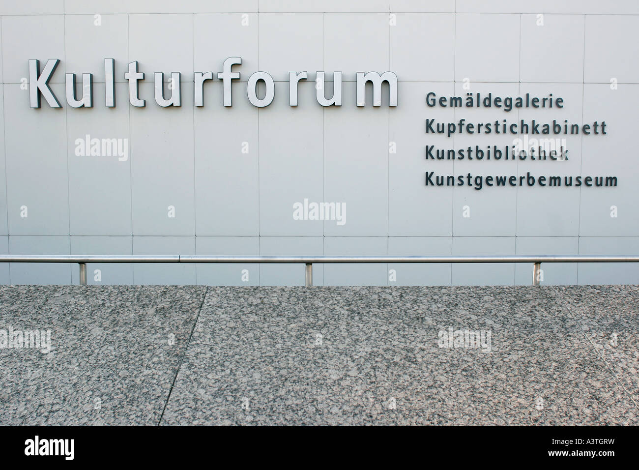 Writing at the Kulturforum der Staatlichen Museen zu Berlin Stock Photo