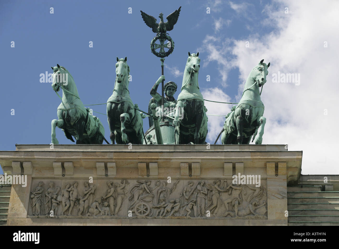 The Quadriga above the Brandenburger Tor in Berlin, Germany Stock Photo