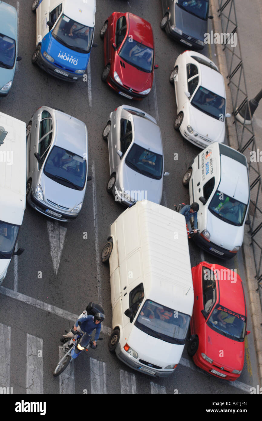 Commuter vehicle traffic in Valencia Spain Stock Photo