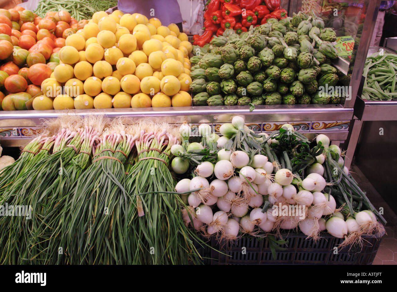Valencia Spain fresh local fruit and vegetables at the Central Market