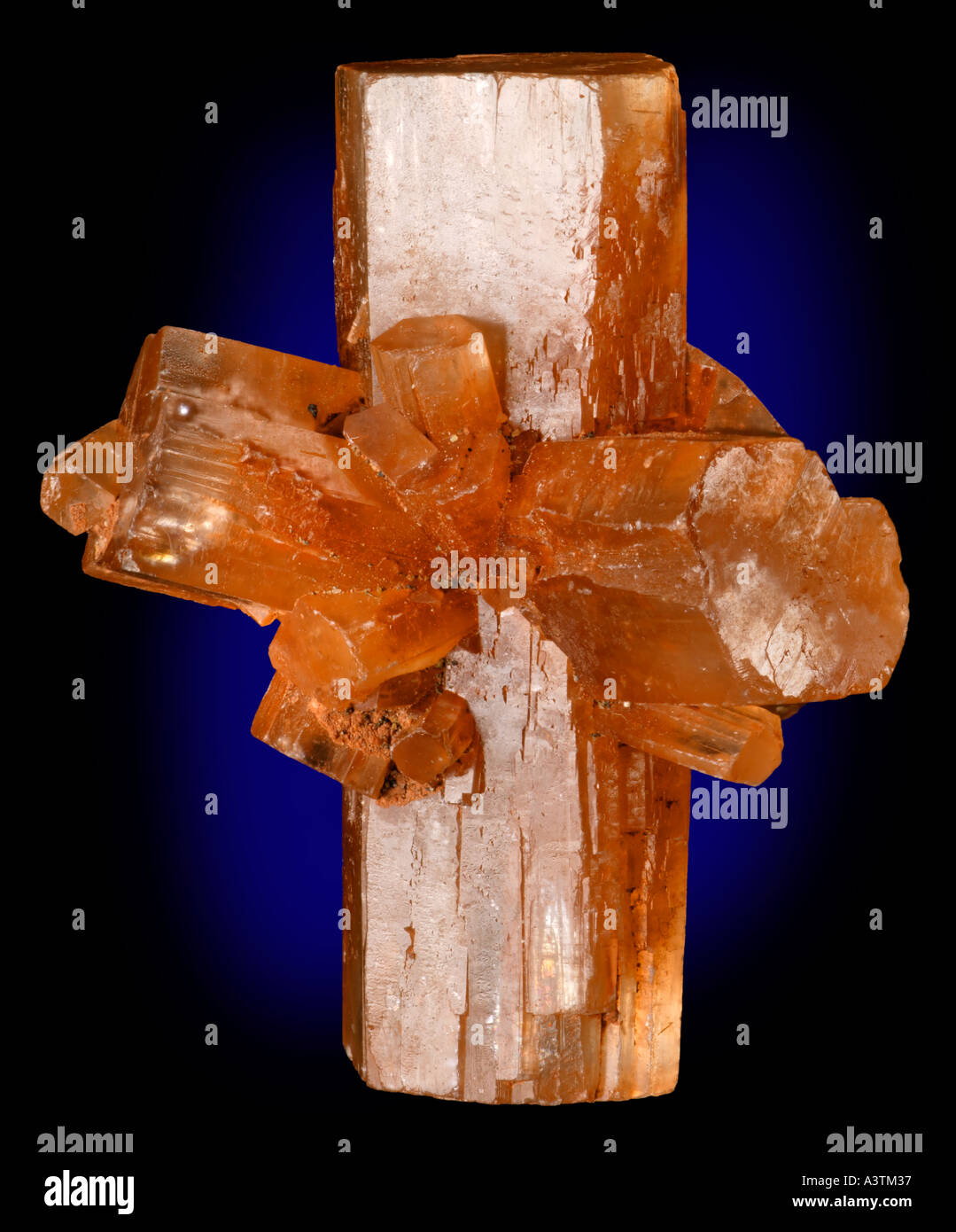 STAUROLITE crystal cross twinned mineral Stock Photo