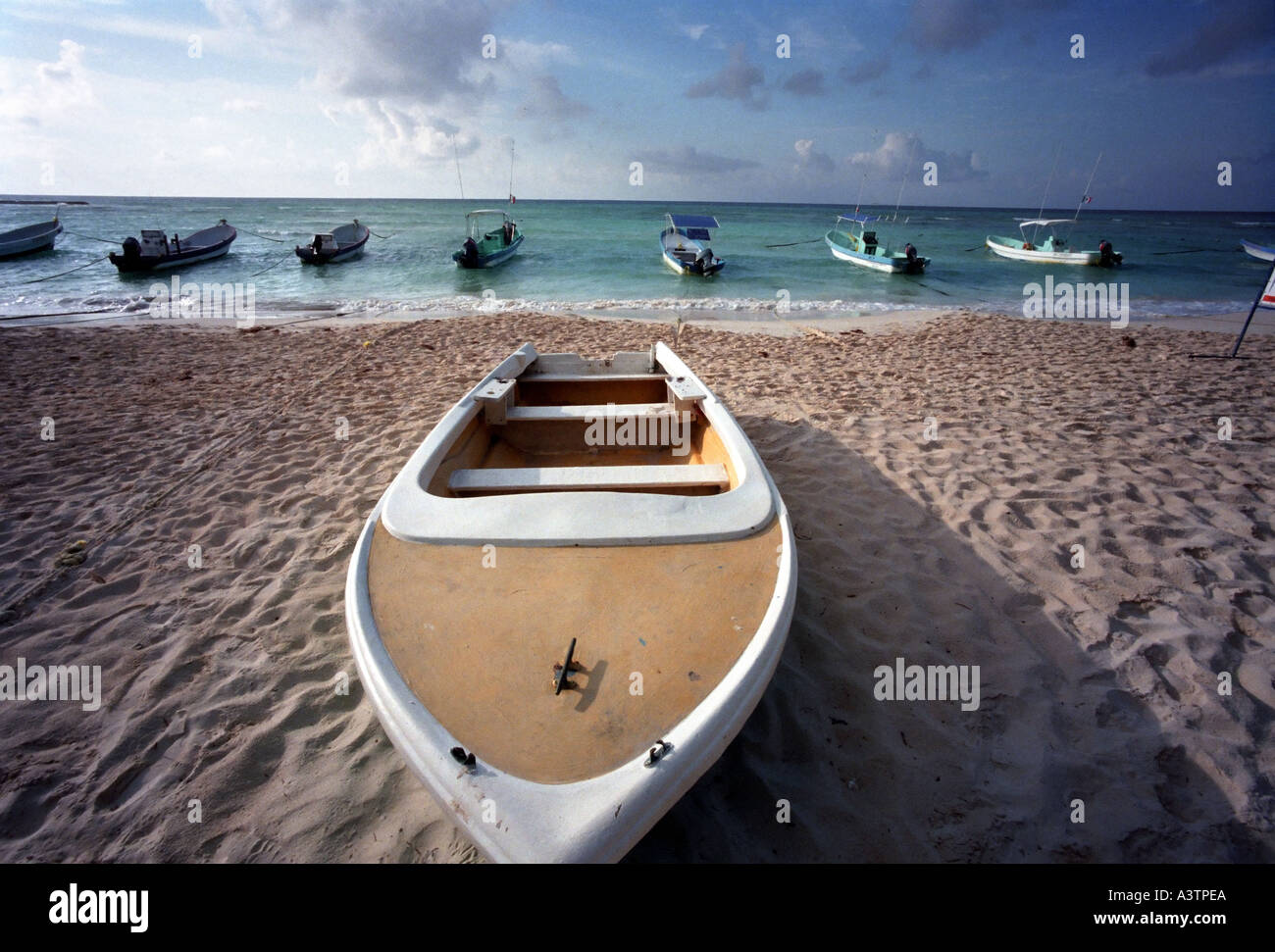 Boat on Beach Stock Photo - Alamy