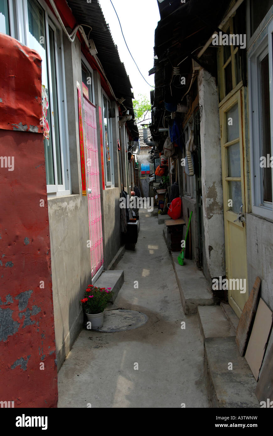 Narrow lanes of Beijing Hutong China Stock Photo Alamy