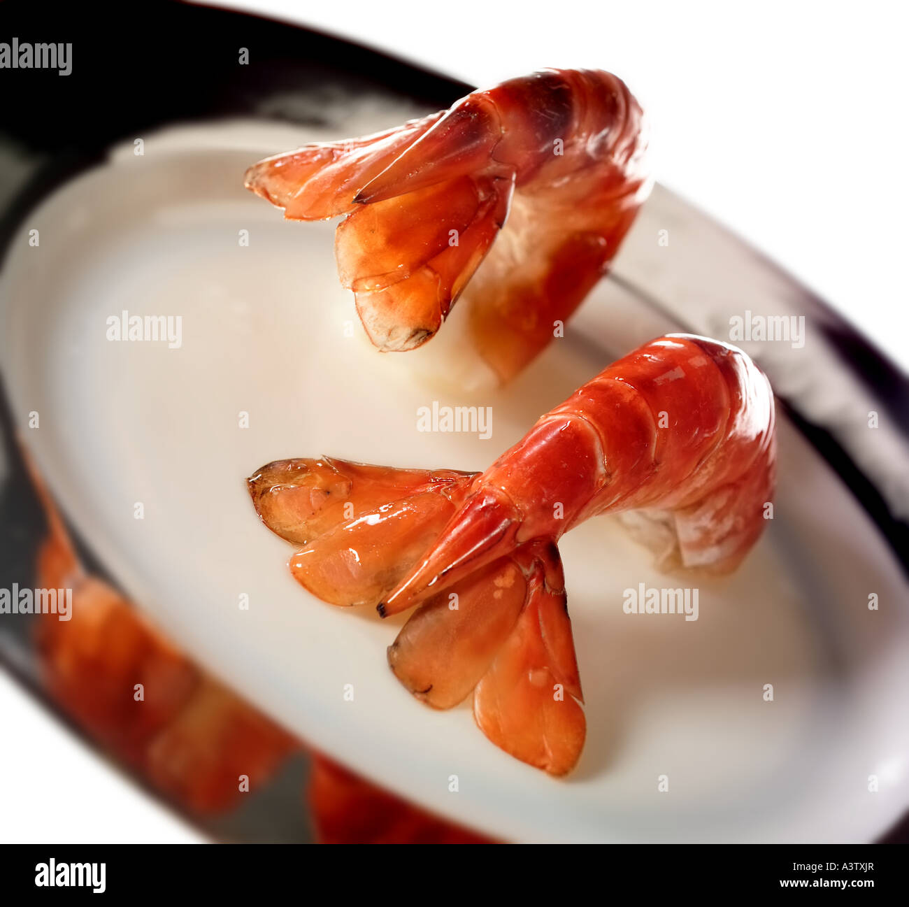 King Prawn Tails Cooked "shell on" unpeeled Stock Photo Alamy
