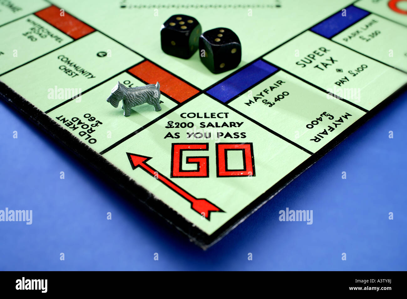 Monopoly Board Game, close up Stock Photo