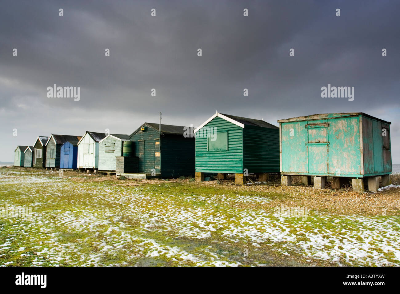 Beach huts , Seasalter , Kent Stock Photo Alamy