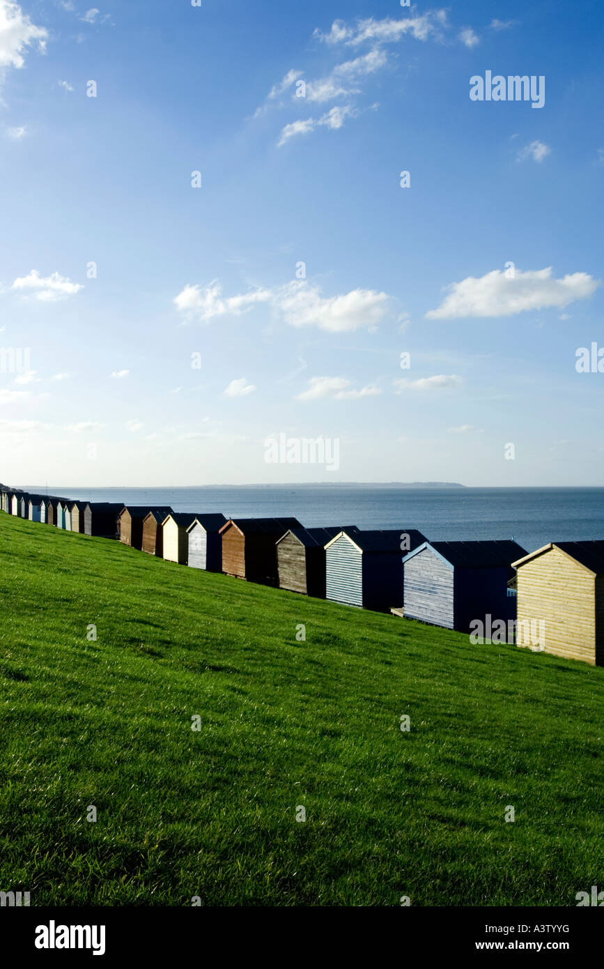 Beach huts , Tankerton , Kent Stock Photo