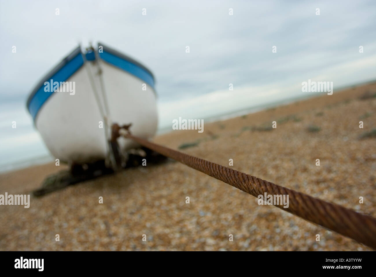 Boat and steel cable Stock Photo Alamy