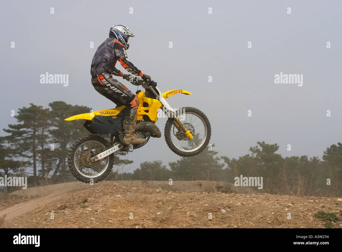 moto cross driver Stock Photo