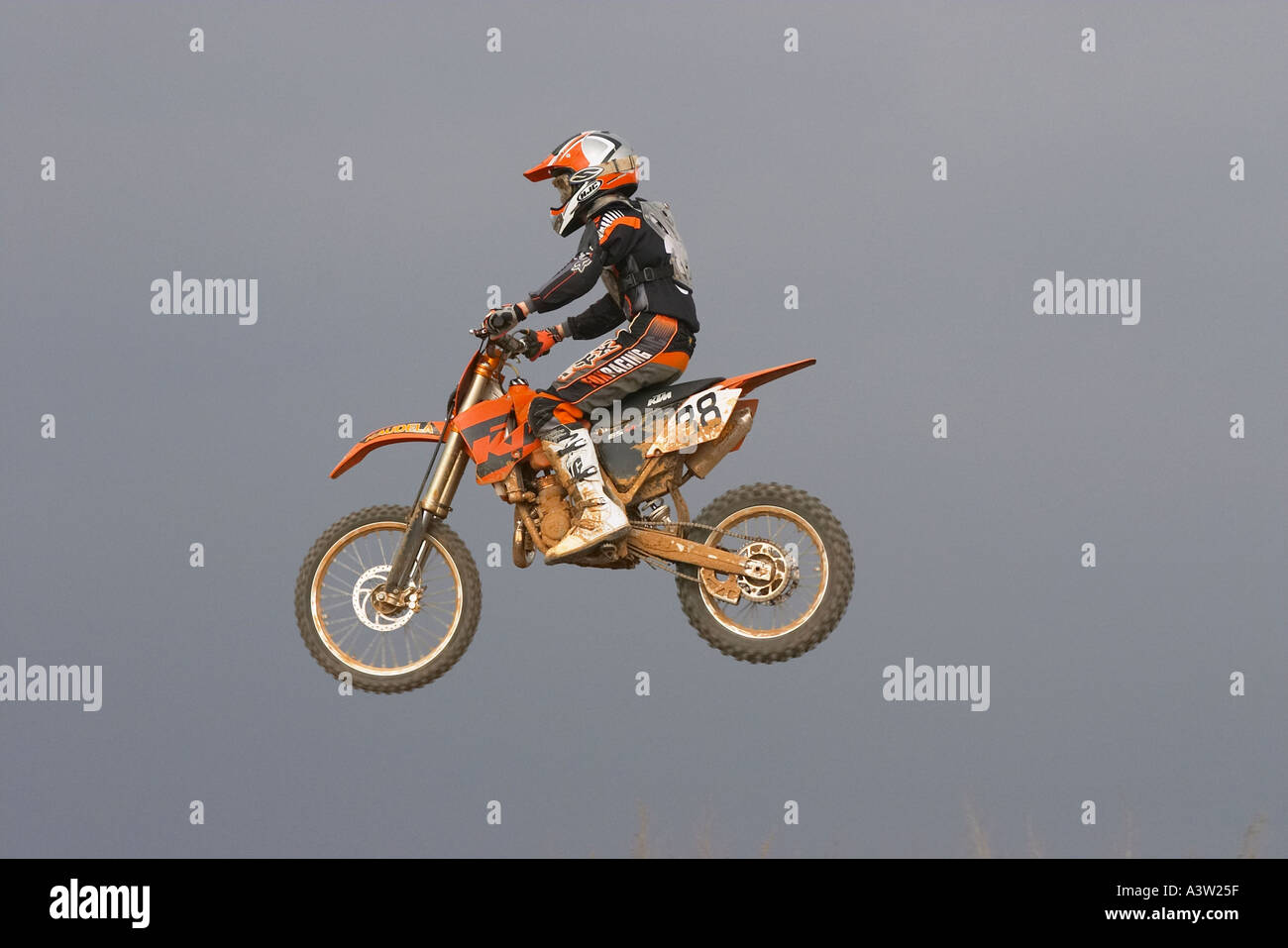 moto cross driver Stock Photo