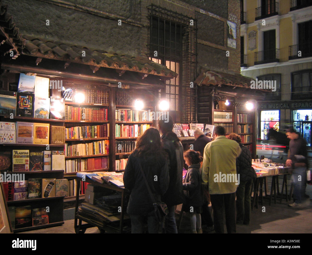 book shop on the street in Madrid Stock Photo