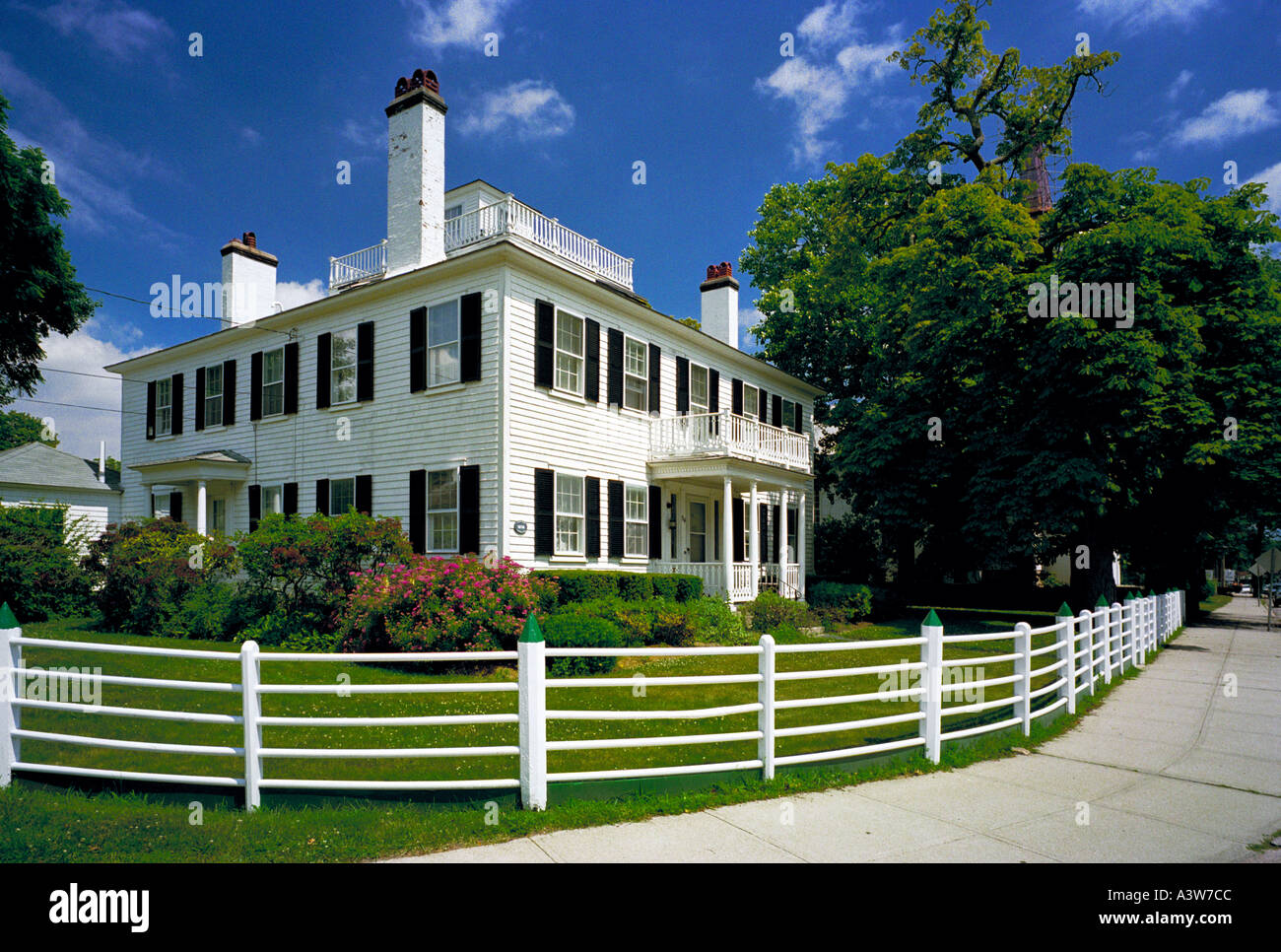 Many of the large old colonial houses ringing the village green at