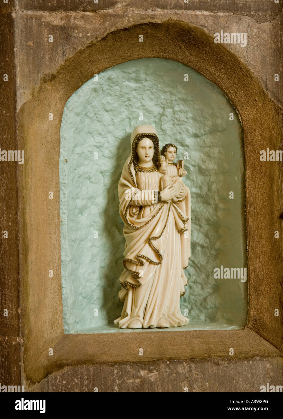 The statue of the Spanish Madonna in St Asaph Cathedral St Asaph Denbighshire Wales UK Stock Photo