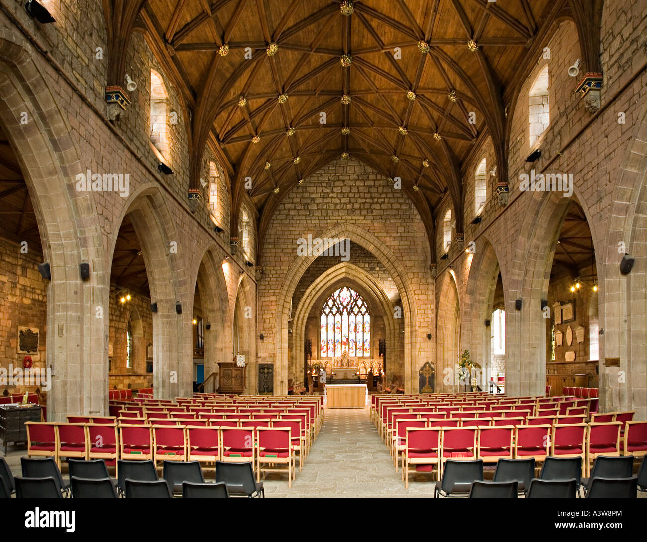 Interior of St Asaph Cathedral St Asaph Denbighshire Wales UK Stock Photo