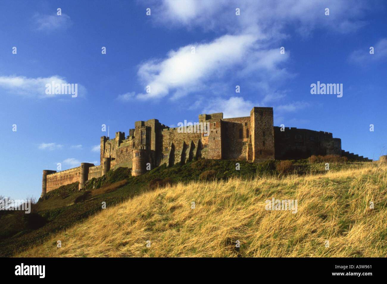 Bamburgh Castle South Face Northumberland Stock Photo - Alamy