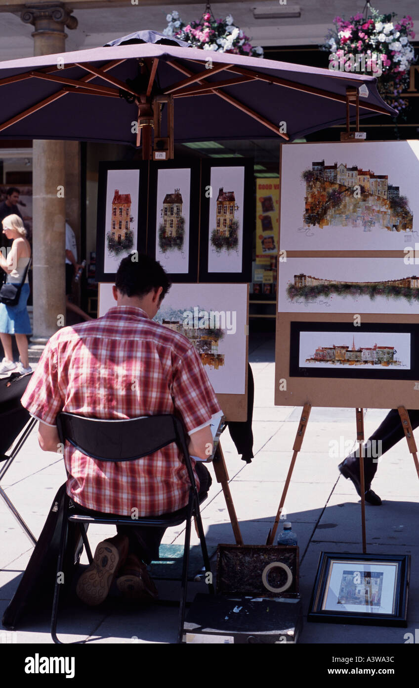Artist selling paintings in milsom hires stock photography and images