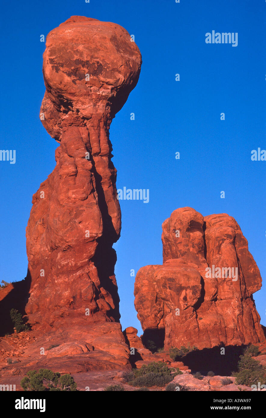 Entrada sandstone column with desert varnish Windows area Arches ...