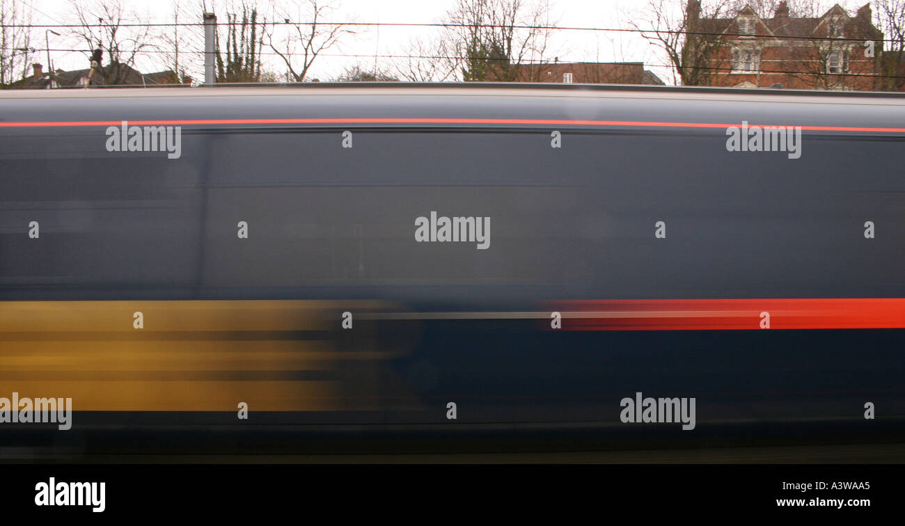 GNER Train at speed Stock Photo