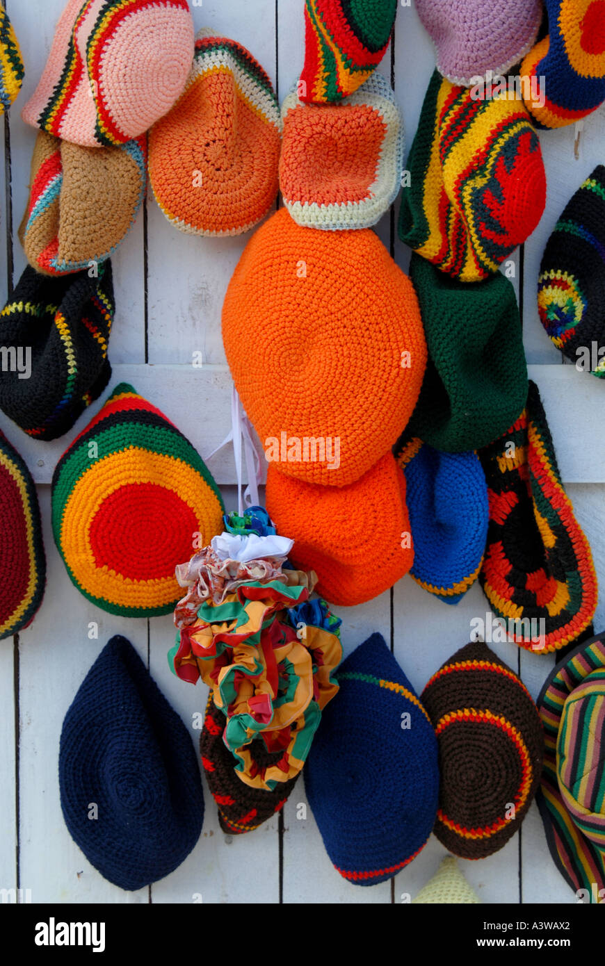 Hats for sale Negril Jamaica Stock Photo Alamy