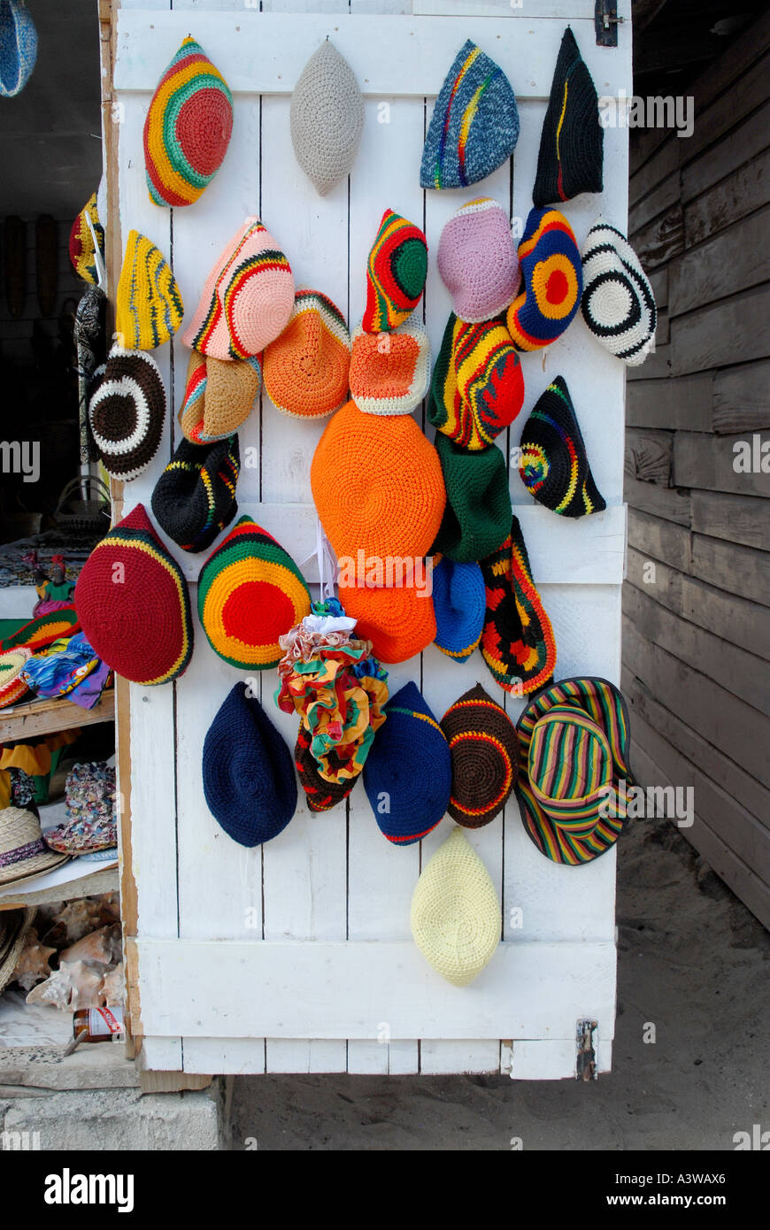 Hats for sale Negril Jamaica Stock Photo Alamy