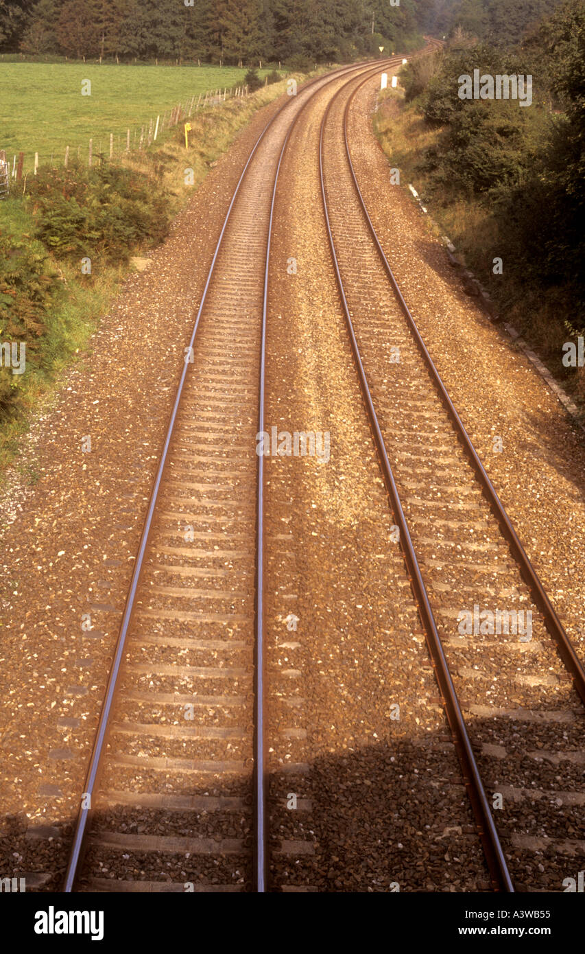 Railway track in Cornwall, UK Stock Photo