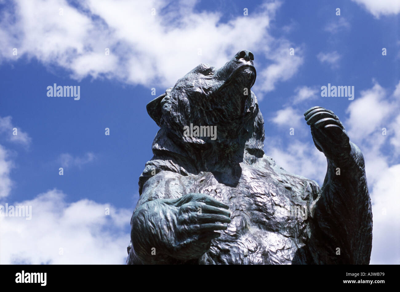Bear statue in Brown University in Providence Rhode Island Stock Photo