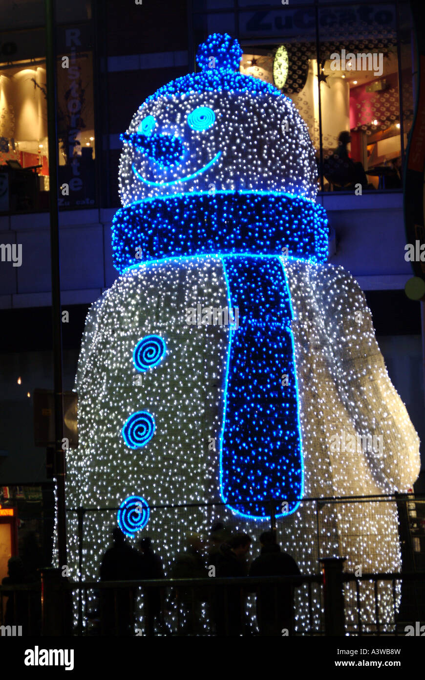 Illuminated Snowman Christmas Decoration At The O2 Centre Swiss