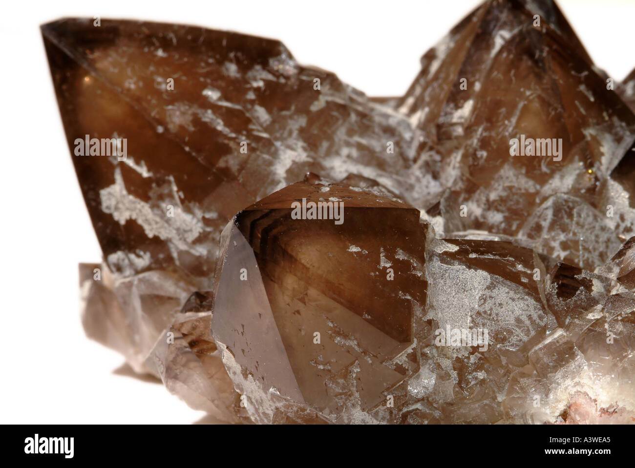 Mineral Quartz, Varient Smoky quartz, Virginia Pit, St.Stephen, Cornwall, England Stock Photo