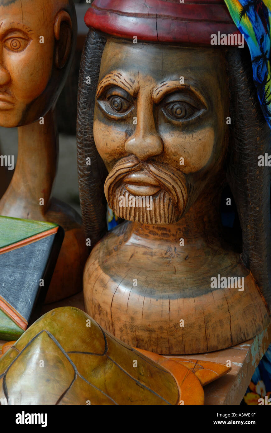 Wood carvings Negril Jamaica Stock Photo Alamy