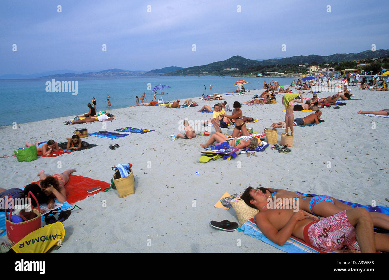 the beach at I lle Rousse Corsica Island France Stock Photo