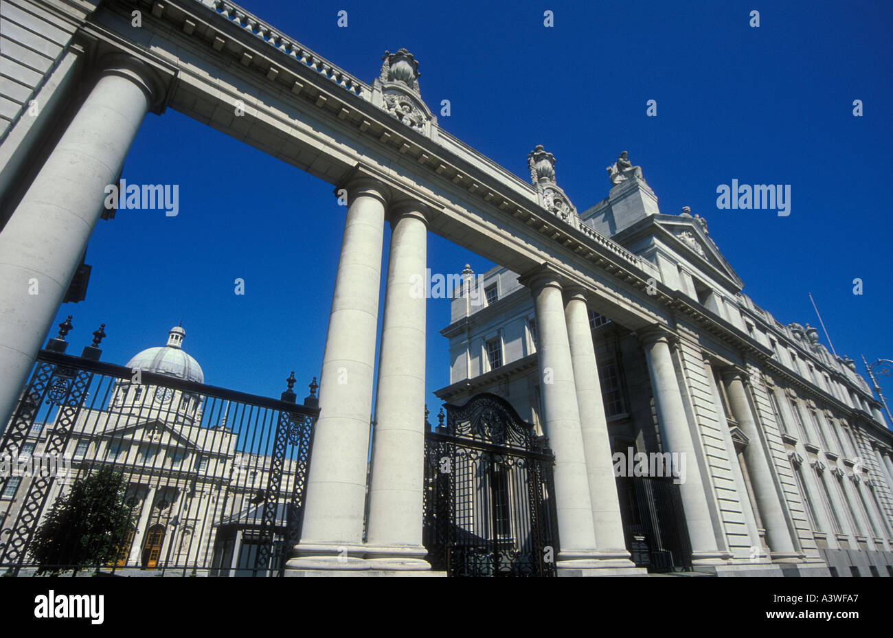 Front facade of the Irish Government buildings Upper Merrion Street Dublin Eire Ireland EU Europe Stock Photo