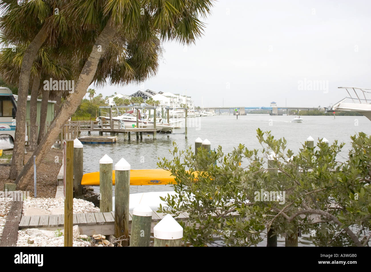 Docks and boats on Clearwater Harbor of the Gulf Intercoastal Waterway