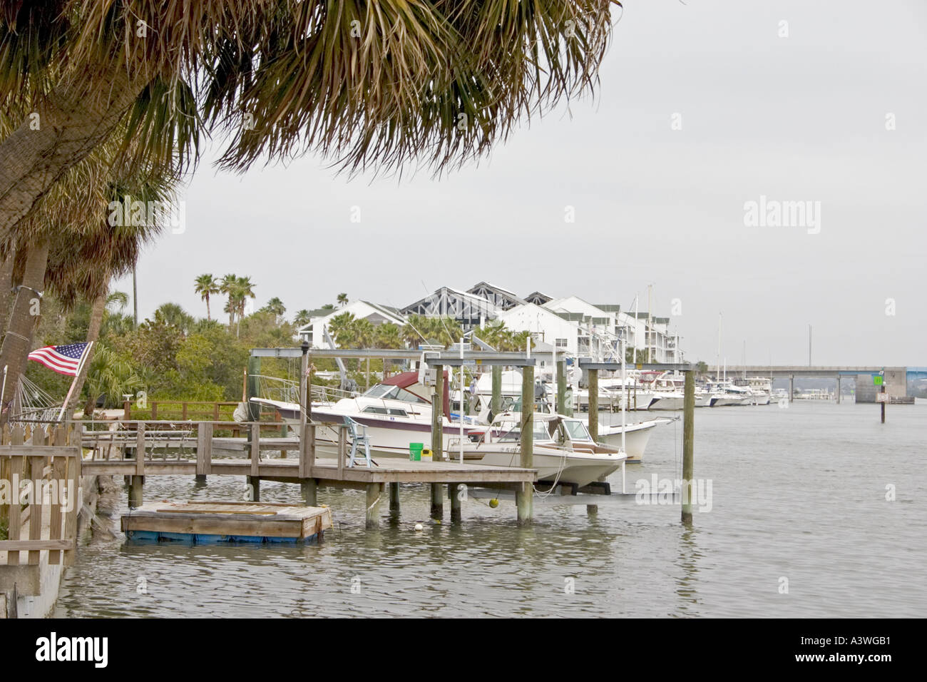 Docks and boats on Clearwater Harbor of the Gulf Intercoastal Waterway