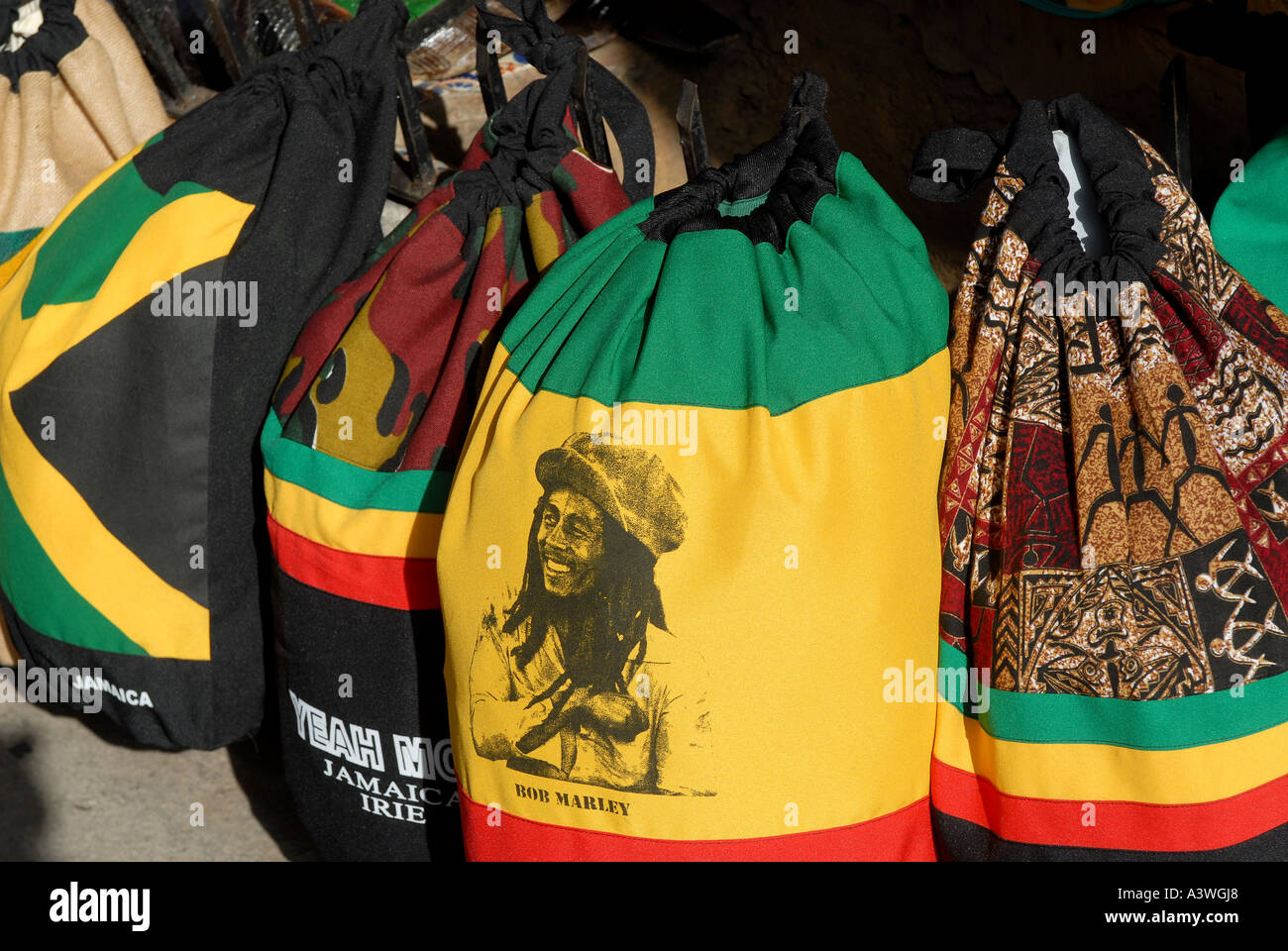 Bags for sale Montego Bay Jamaica Stock Photo Alamy