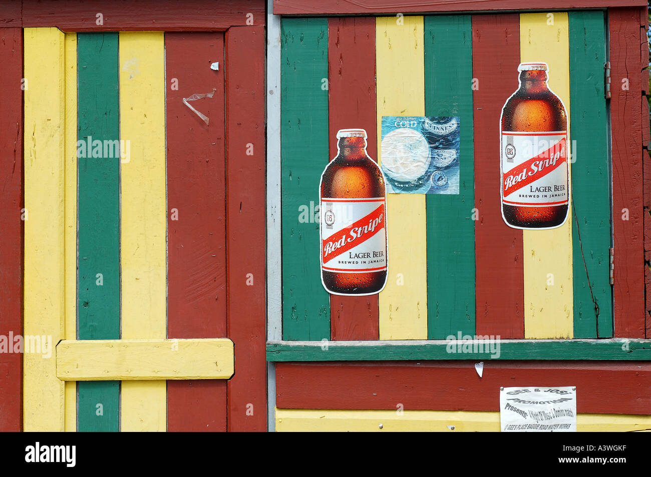 Brightly painted small bar Jamaica Stock Photo