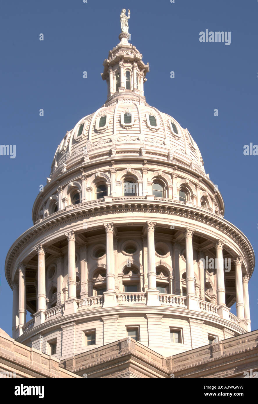 Dome of state capitol building in Austin, TX Stock Photo
