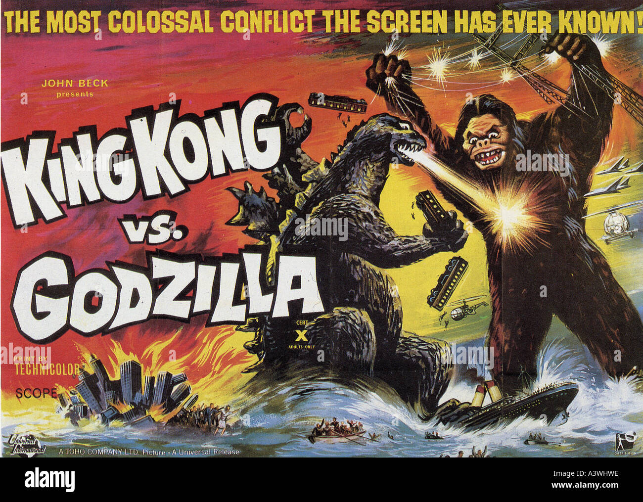 KING KONG vs GODZILLA Poster for 1963 film Stock Photo