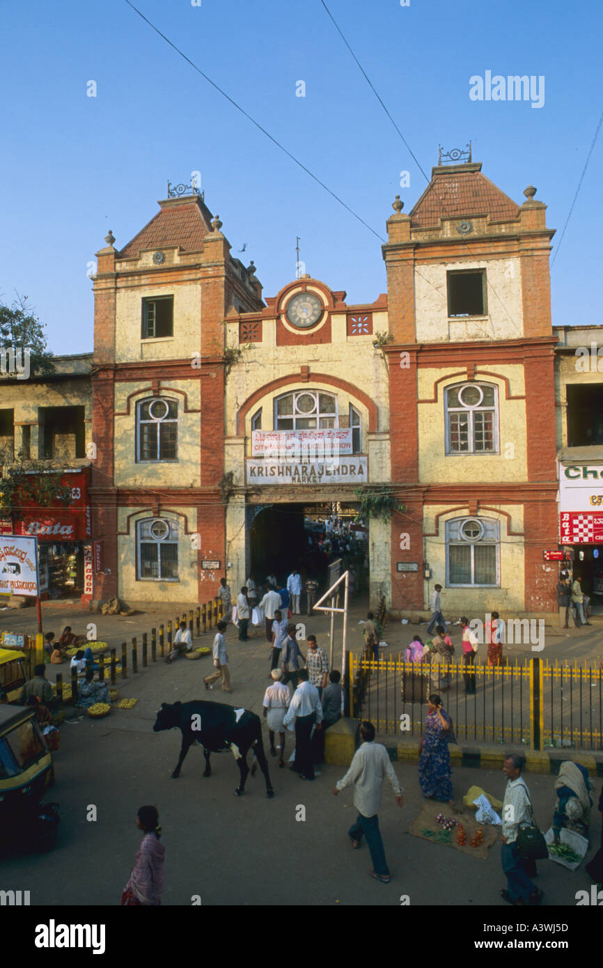 India Bangalore City Market Stock Photo