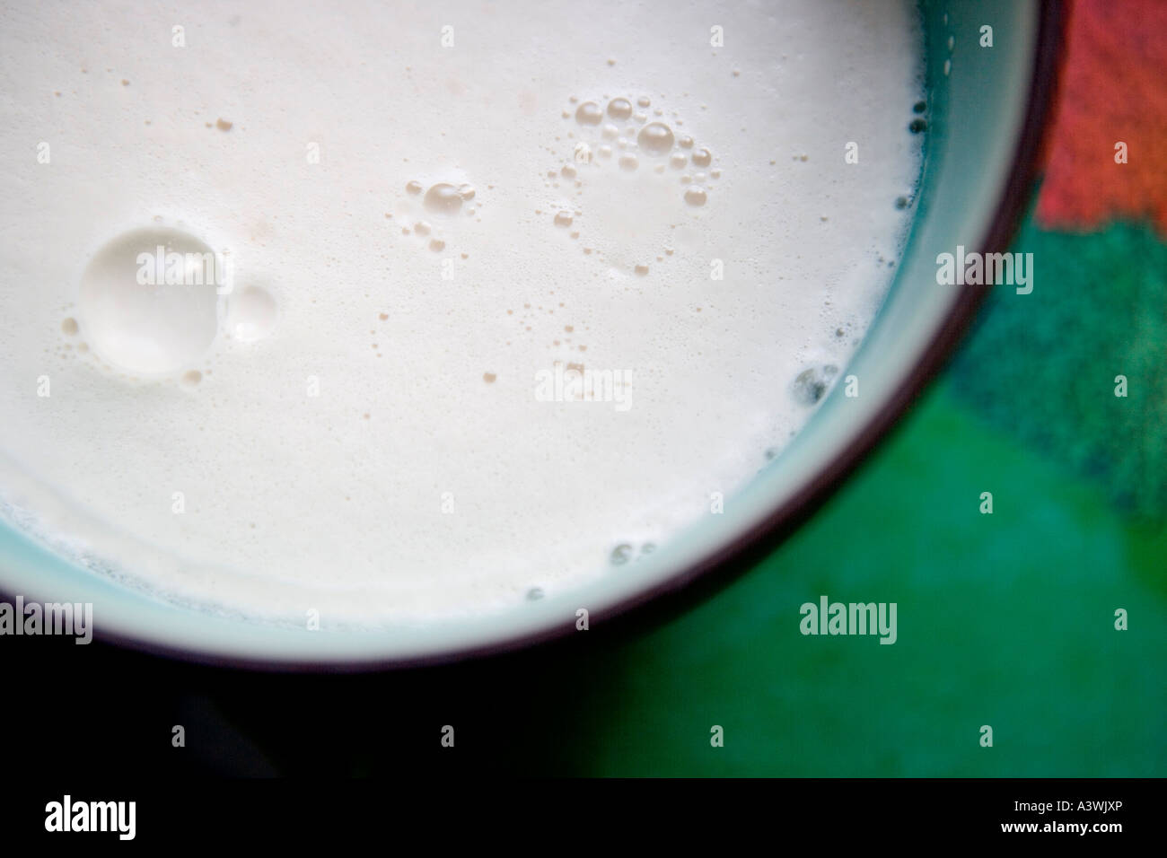 high angle view of active dry yeast bubbling in water Stock Photo Alamy