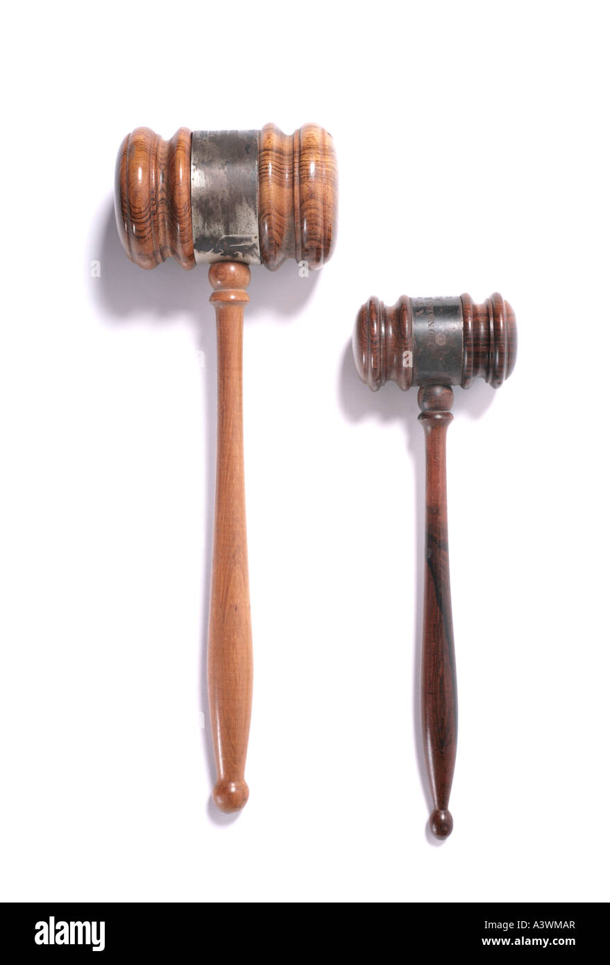 A big and a small gavel together Stock Photo - Alamy