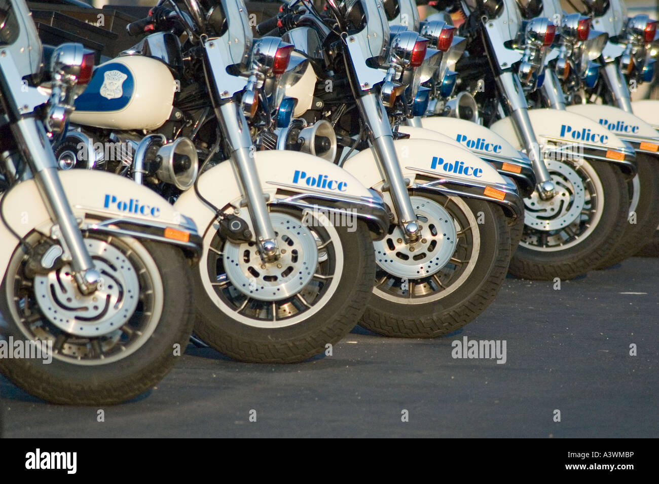 Boston Police motorcycles in the North End Stock Photo Alamy