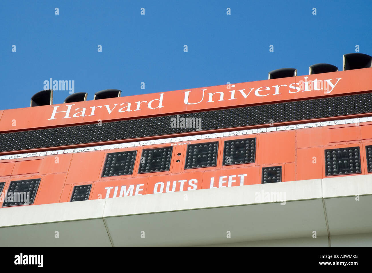 Harvard Stadium scoreboard in Harvard University Stock Photo