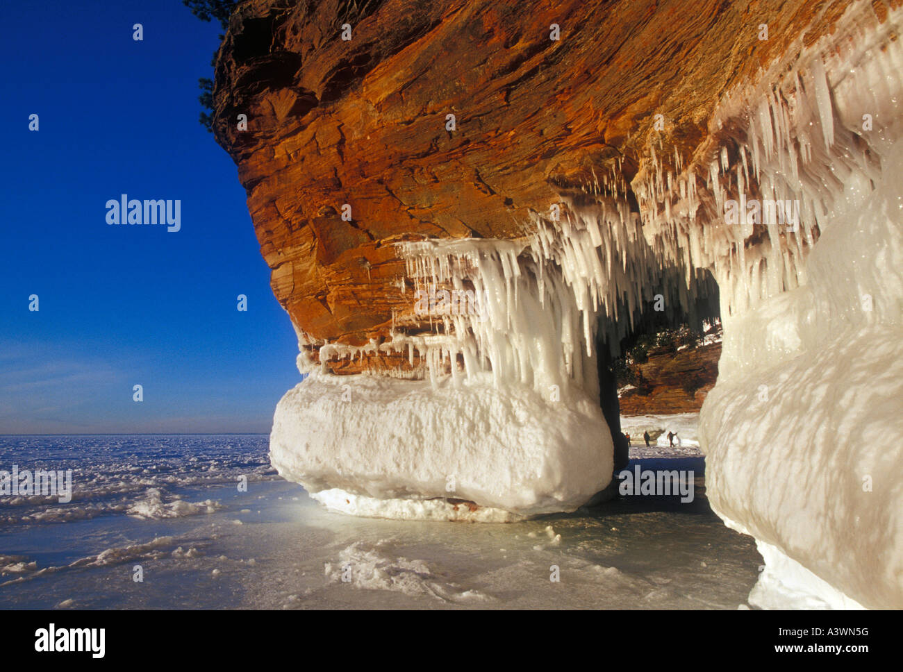 The ice covered sea caves of Lake Superior at Squaw Point in Apostle
