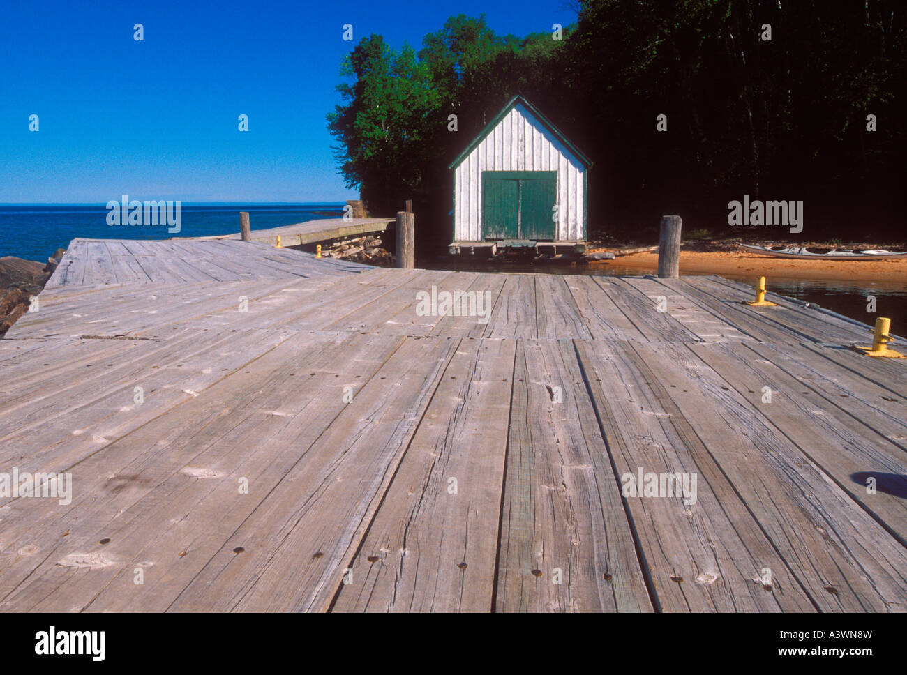 An Old Dock And Boathouse On Devils Island In The Apostle Islands