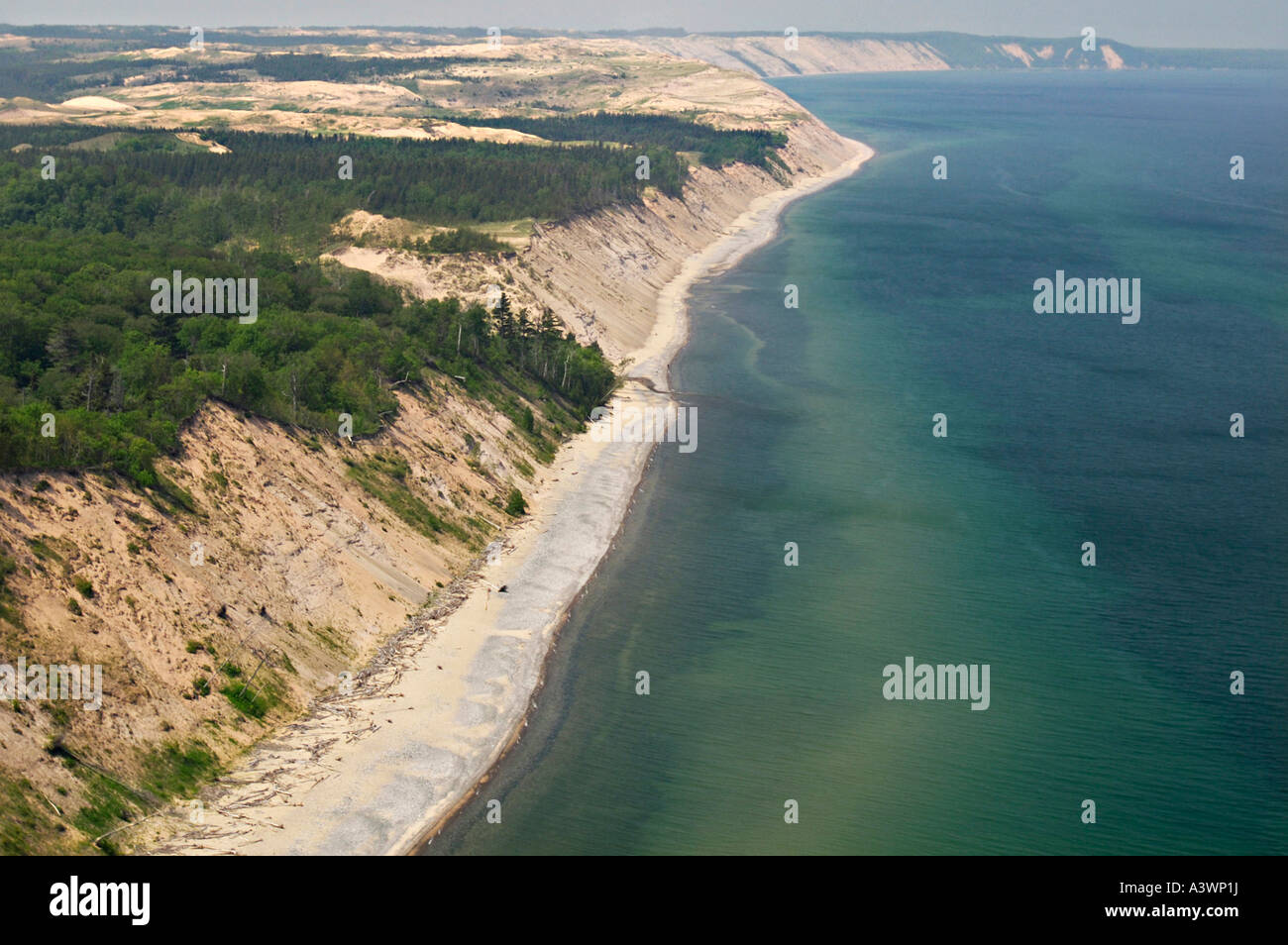 Aerial view of Lake Superior, Grand Sable Banks and dunes near Grand