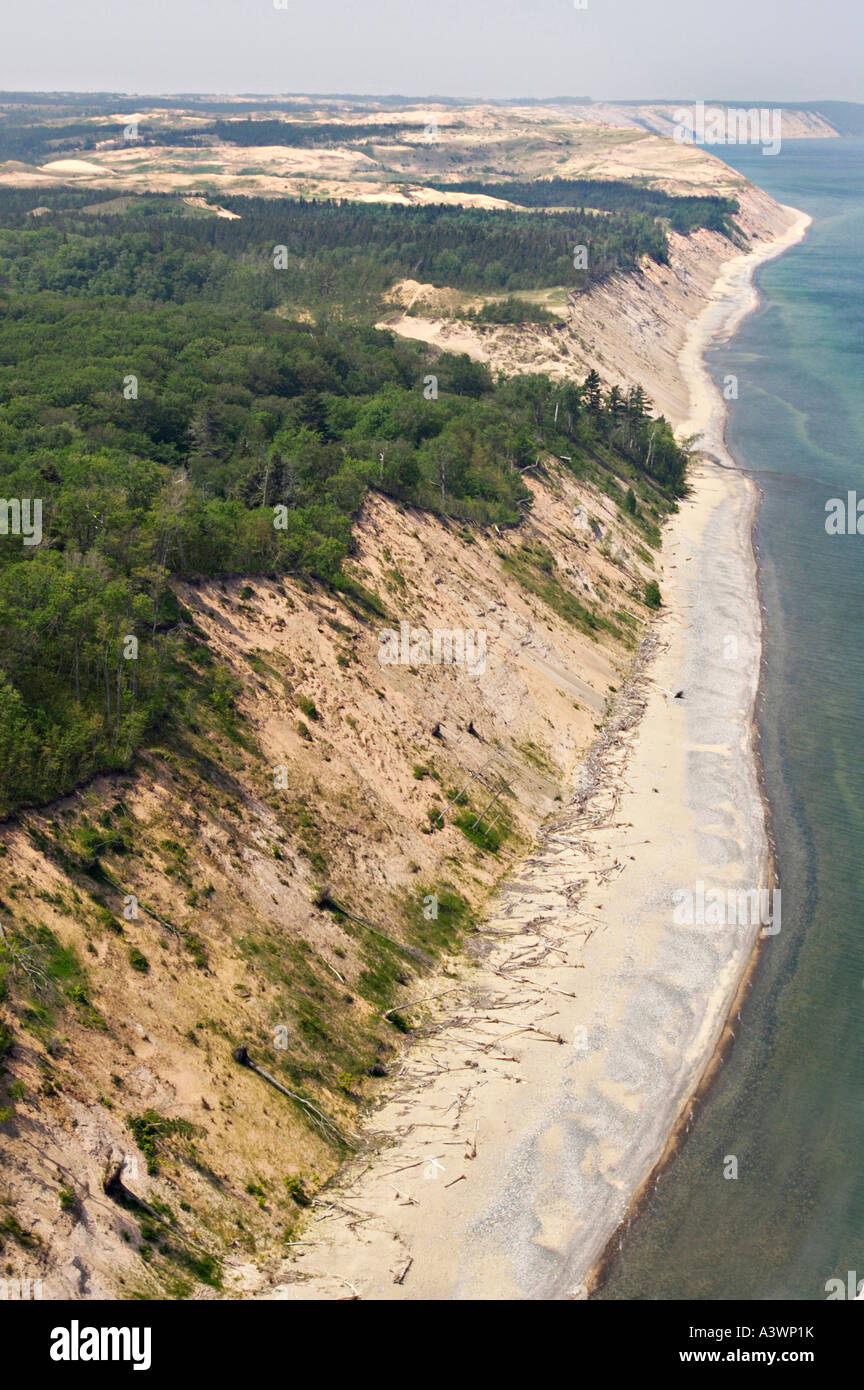 Aerial view of Lake Superior, Grand Sable Banks and dunes near Grand