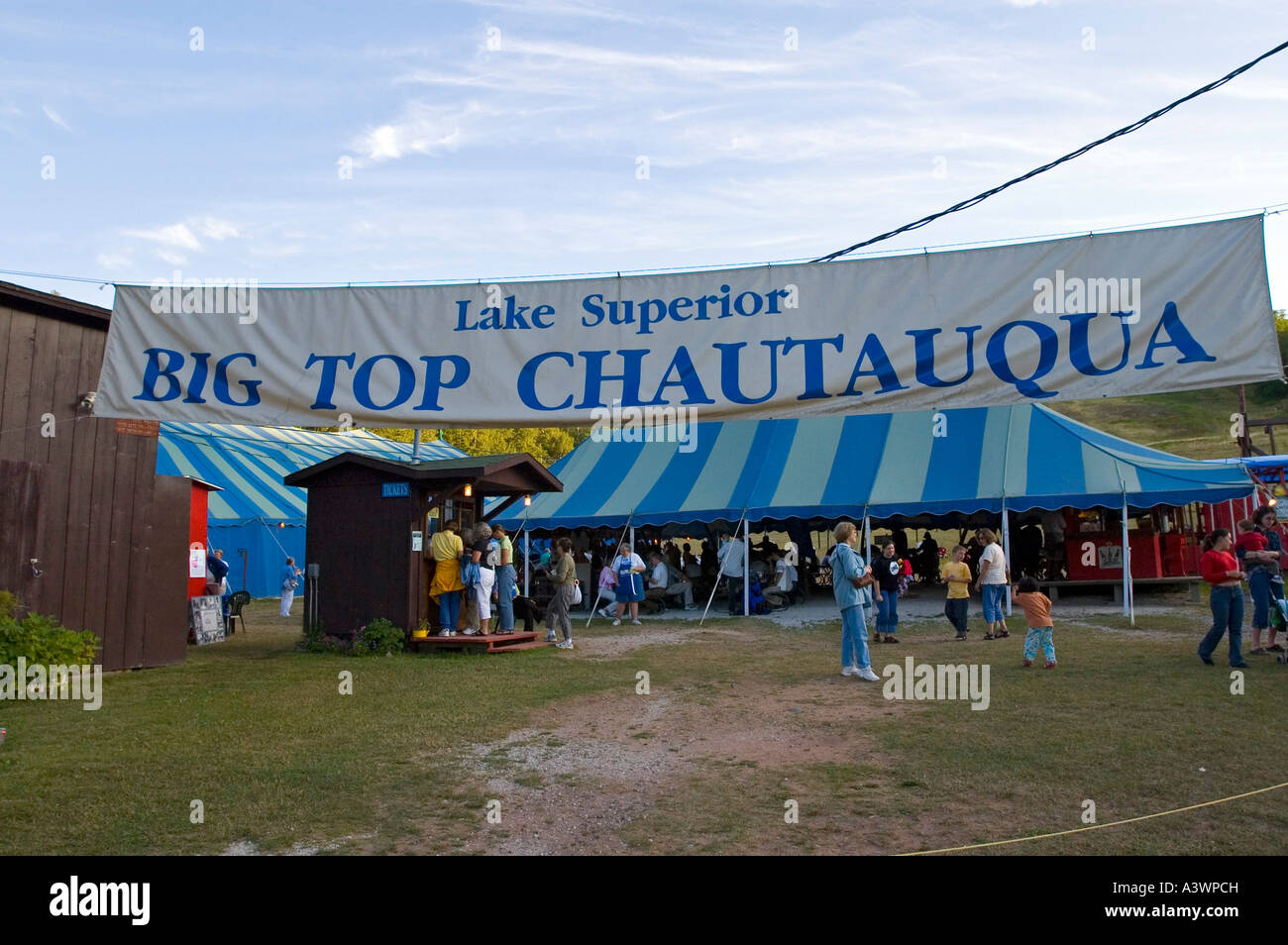 The Big Top Chautauqua tents and grounds near Bayfield Wisconsin Stock